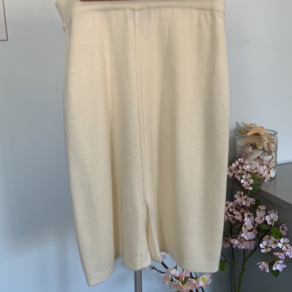 *HOST PICK** VINTAGE PENCIL SKIRT / IVORY / WOOL BLEND KNIT /80s / MEDIUM - Picture 6 of 7